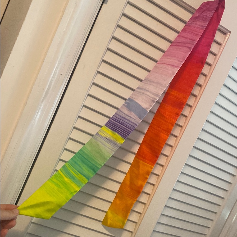 Colorful Gradient Pure Silk Scarf for your bag handles just Accent Tie